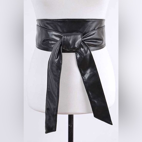 Vegan Leather Obi Adjustable Waist Statement Belt main image 6